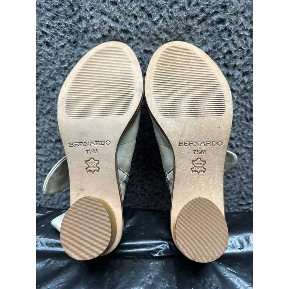 Bernardo Luna Leather Peep Toe Bow Bootie Heel Sandals Tan Womens Size 7.5 M US‎ - Picture 7 of 7
